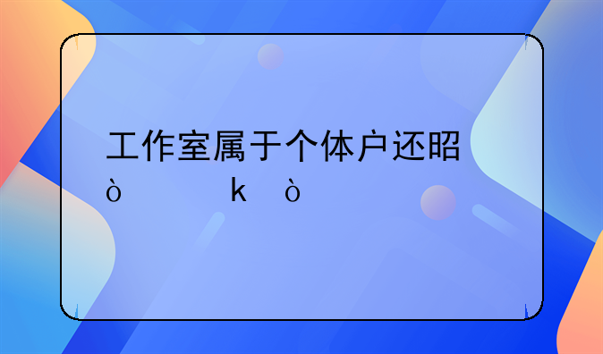 工作室屬于個體戶還是企業(yè)？