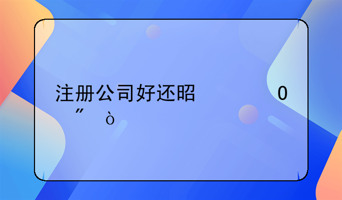 注冊(cè)公司好還是個(gè)體戶？