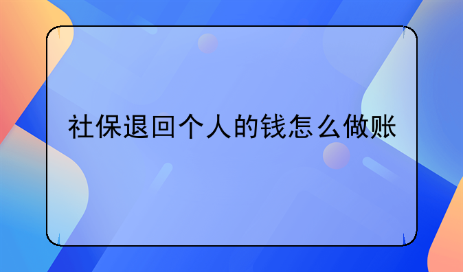 社保退回個人的錢怎么做賬