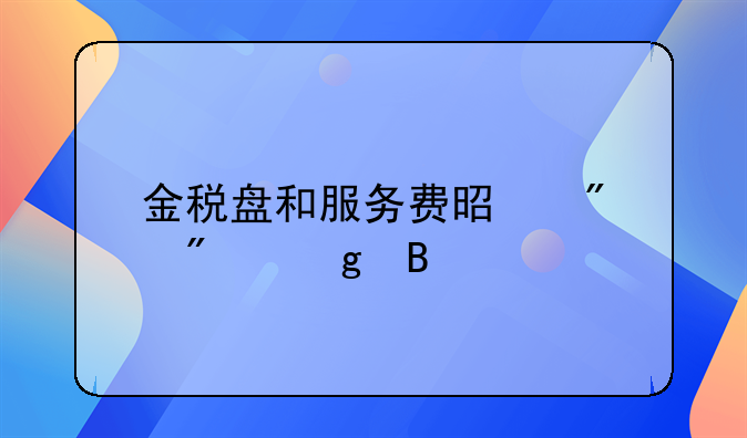 金稅盤和服務(wù)費是分別給嗎