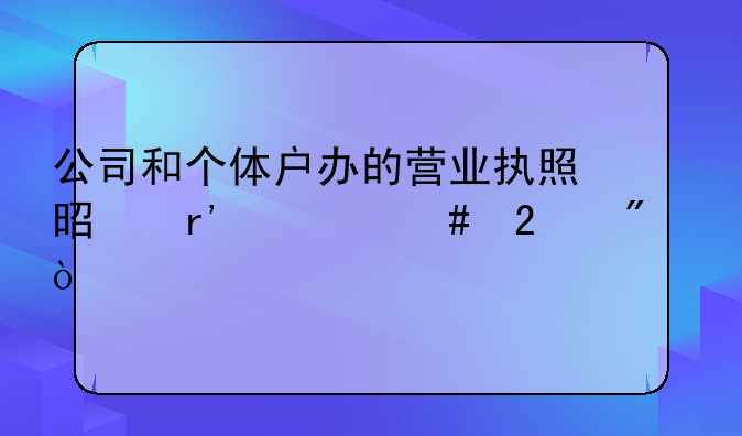 公司和個體戶辦的營業(yè)執(zhí)照是有什么區(qū)別？