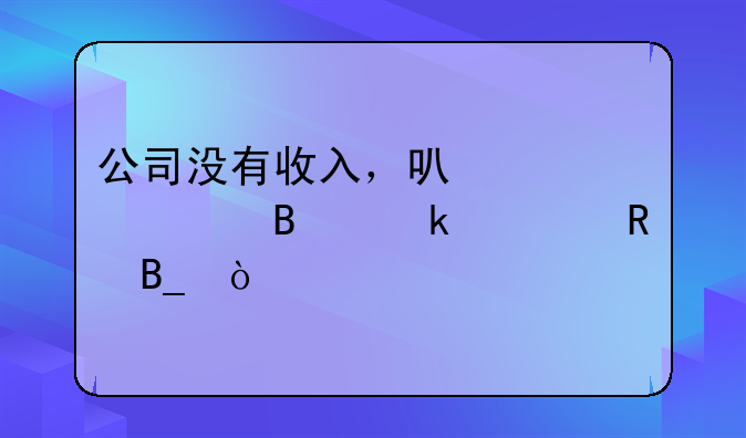 公司沒有收入，可以入賬營業(yè)費用嗎？