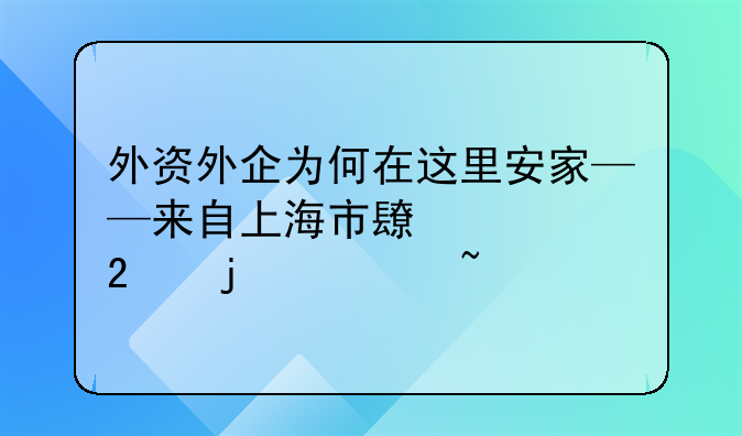 外資外企為何在這里安家——來自上海市長寧區(qū)的調(diào)查